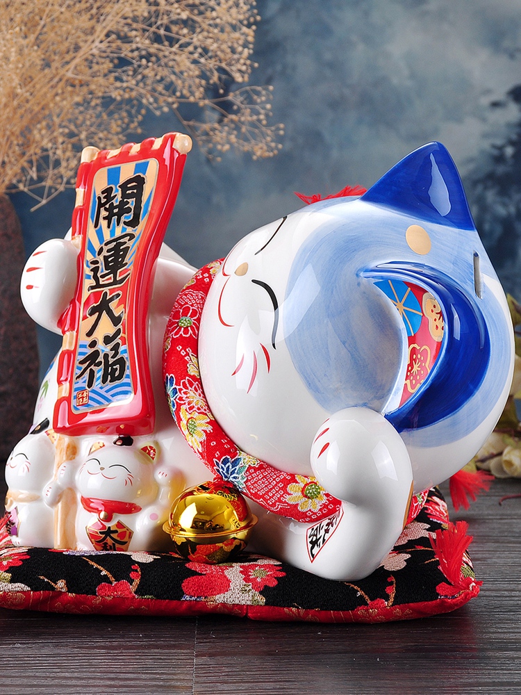 Plutus cat furnishing articles large ceramic Japan saving money piggy bank store opening creative practical gift stone workshop