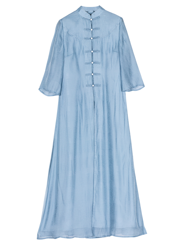 Zenyi tea service literary Hanfu China Wind dress cheongsam improved Tang suit Chinese suit two-piece suit women