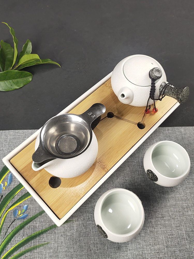 The Crack of a pot of 2 cup two cups of modern household small tea tray was suit the teapot tea sea ceramic simple kung fu tea set