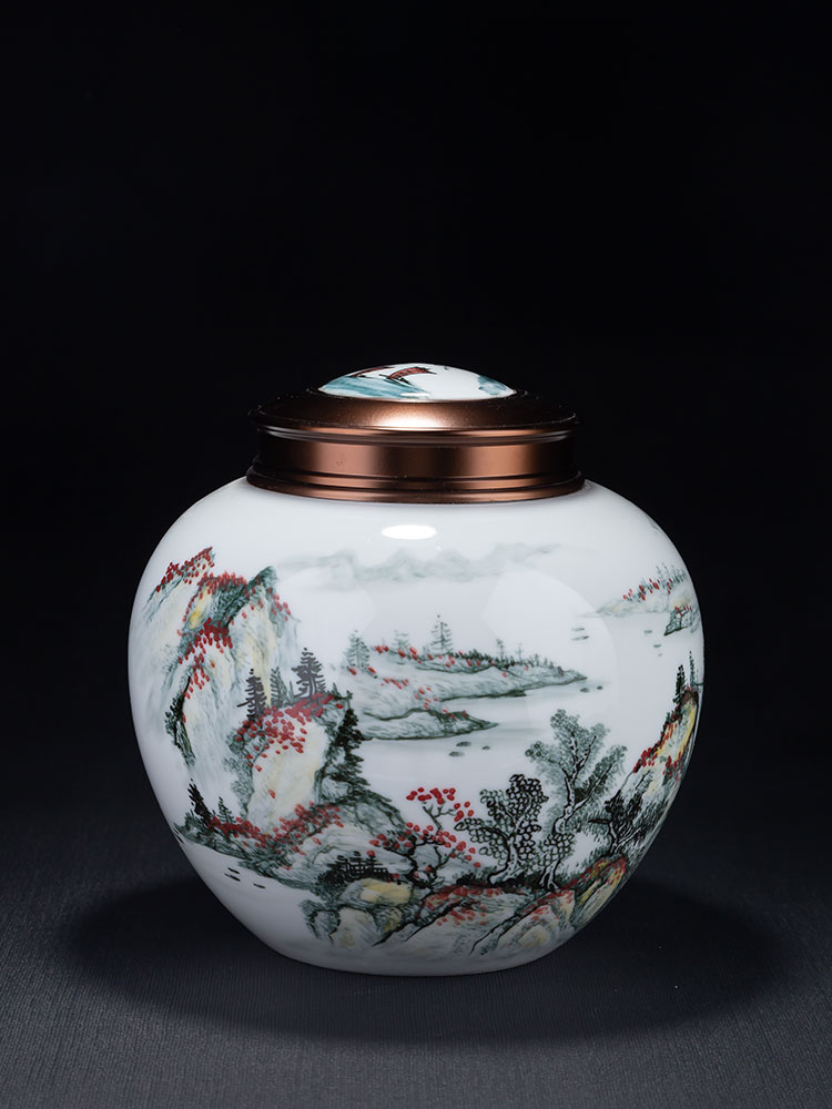 Jingdezhen ceramics hand - made scenery caddy fixings Chinese style household adornment ornament POTS sealed as cans