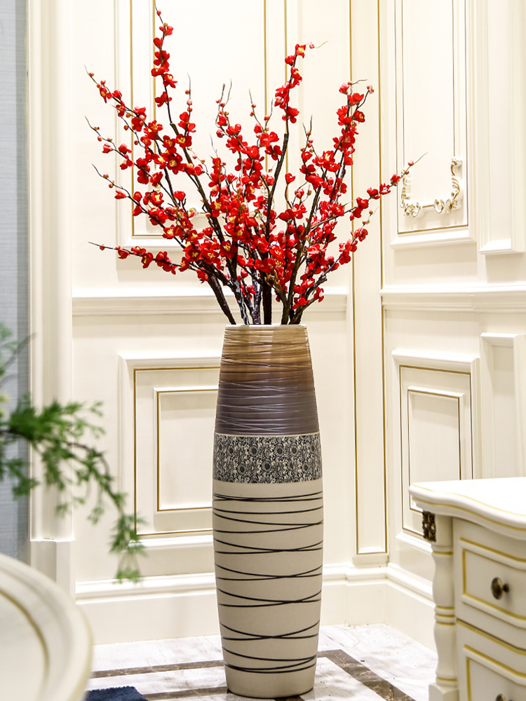 European I and contracted sitting room ceramic floor large vase household soft adornment ornament flower, flower art furnishing articles