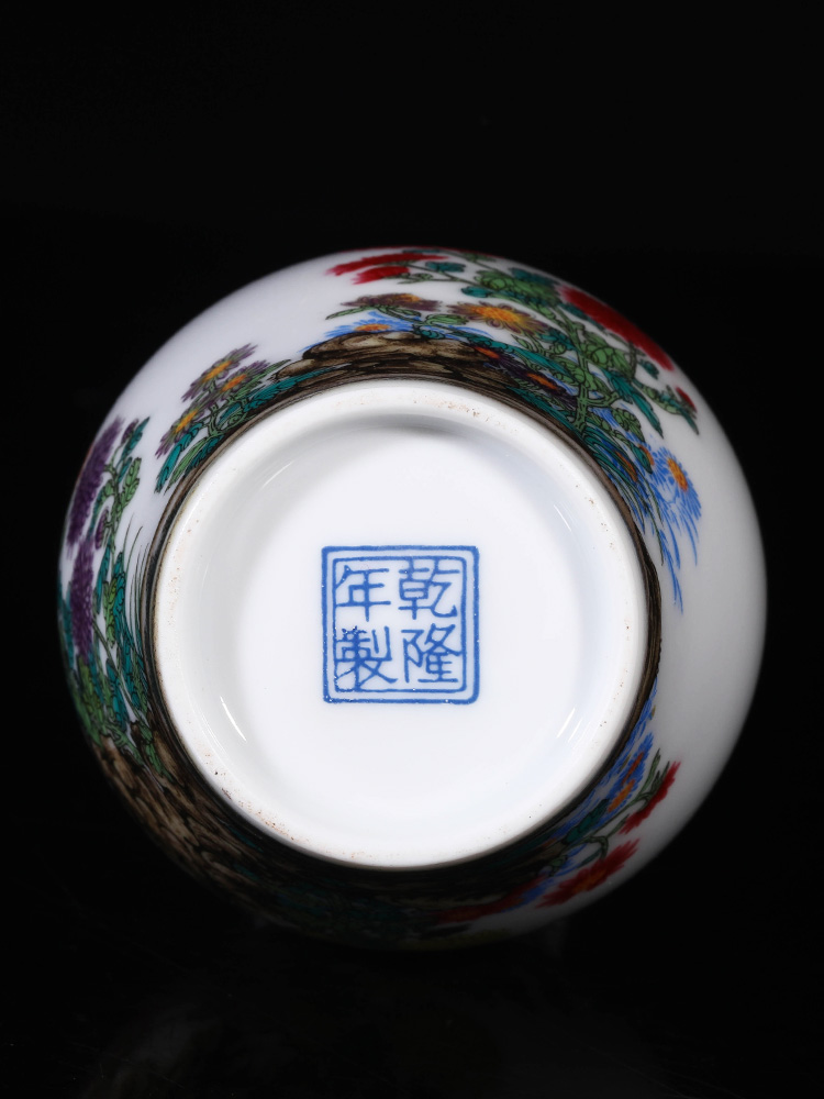 Jia lage YangShiQi hand - made qiu ju enamel olive bottle of indoor porch desk China vase