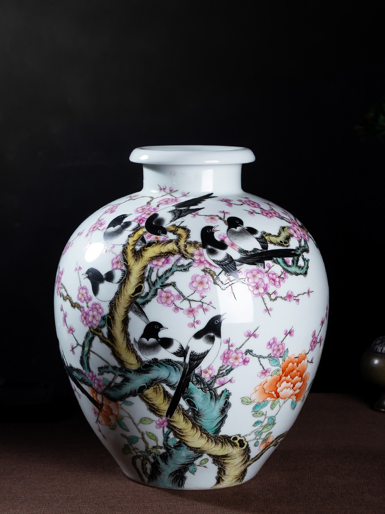 Jia lage jingdezhen furnishing articles YangShiQi hand - made porcelain and pastel pay-per-tweet make MeiWen bottle ceramic vase