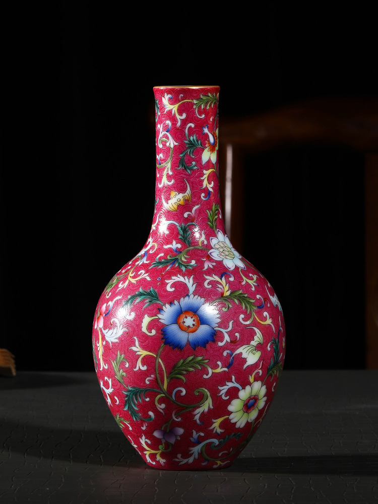 Jia lage jingdezhen ceramic vase that occupy the home interior furnishing articles YangShiQi system the see colour red to the icing on the cake gall bladder