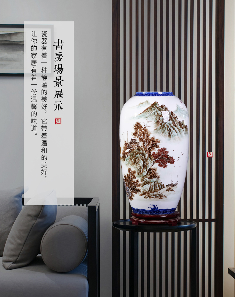 The Master of jingdezhen ceramics hand - made of blue and white porcelain vase sitting room home decoration collection handicraft furnishing articles