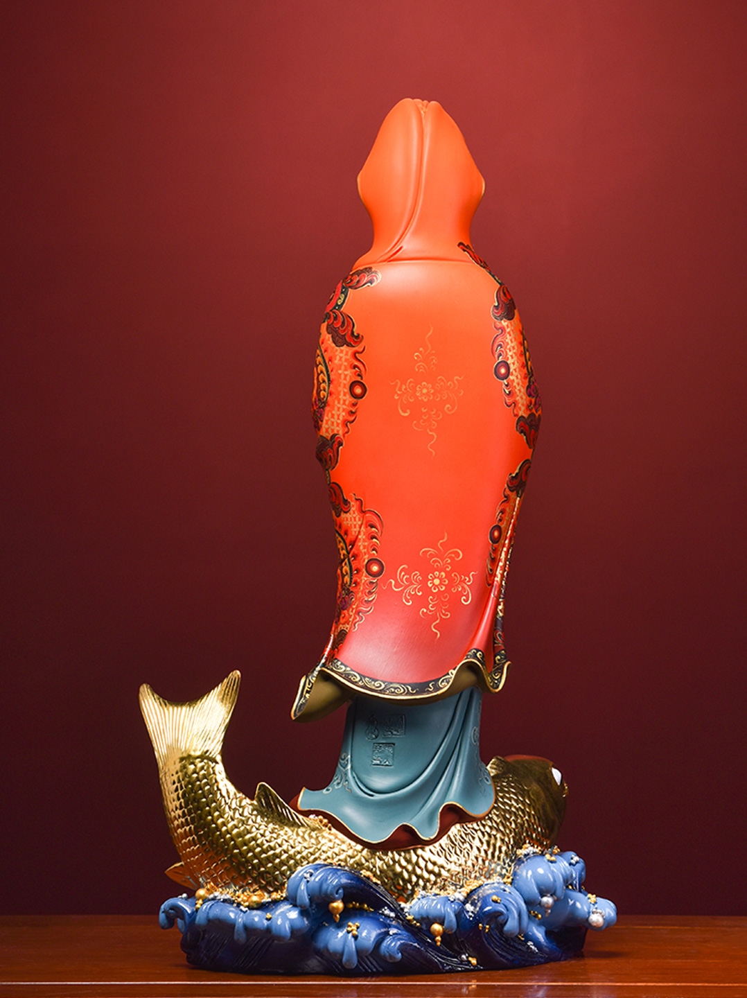 Color ceramic production is pulled from the shelves 】 【 the south China sea guanyin Buddha carp guanyin bodhisattva