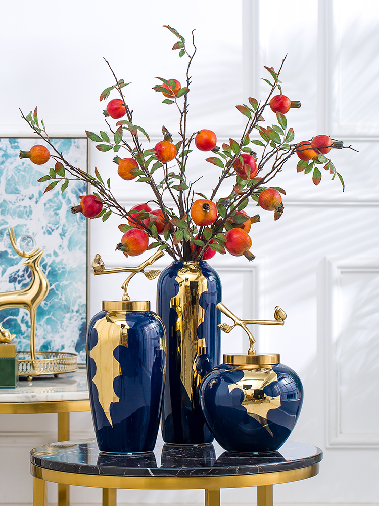 Jingdezhen modern light key-2 luxury ceramic vases, TV ark place living room table dry flower arranging porcelain home decoration