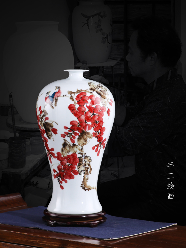 Jingdezhen ceramics vase hand - made sabingga sukdun dergici jimbi name plum bottle of flower arranging new Chinese I sitting room decoration