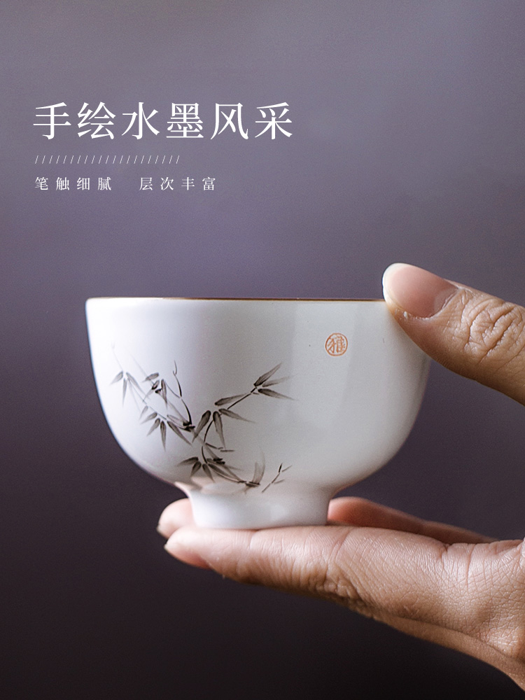 Hand draw pastel sample tea cup jingdezhen ceramic cups kung fu tea master cup celadon small single CPU