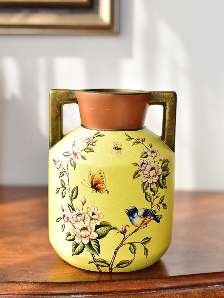 American ceramic flower vase vases, European style living room table dry flower decorations furnishing articles simulation flower art flower arranging