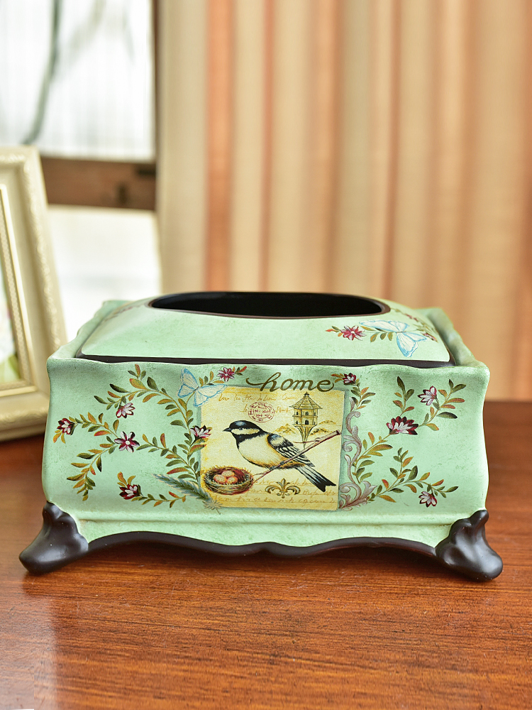 American Chinese creative home sitting room ceramic tissue box European - style bedroom table table napkin, paper box