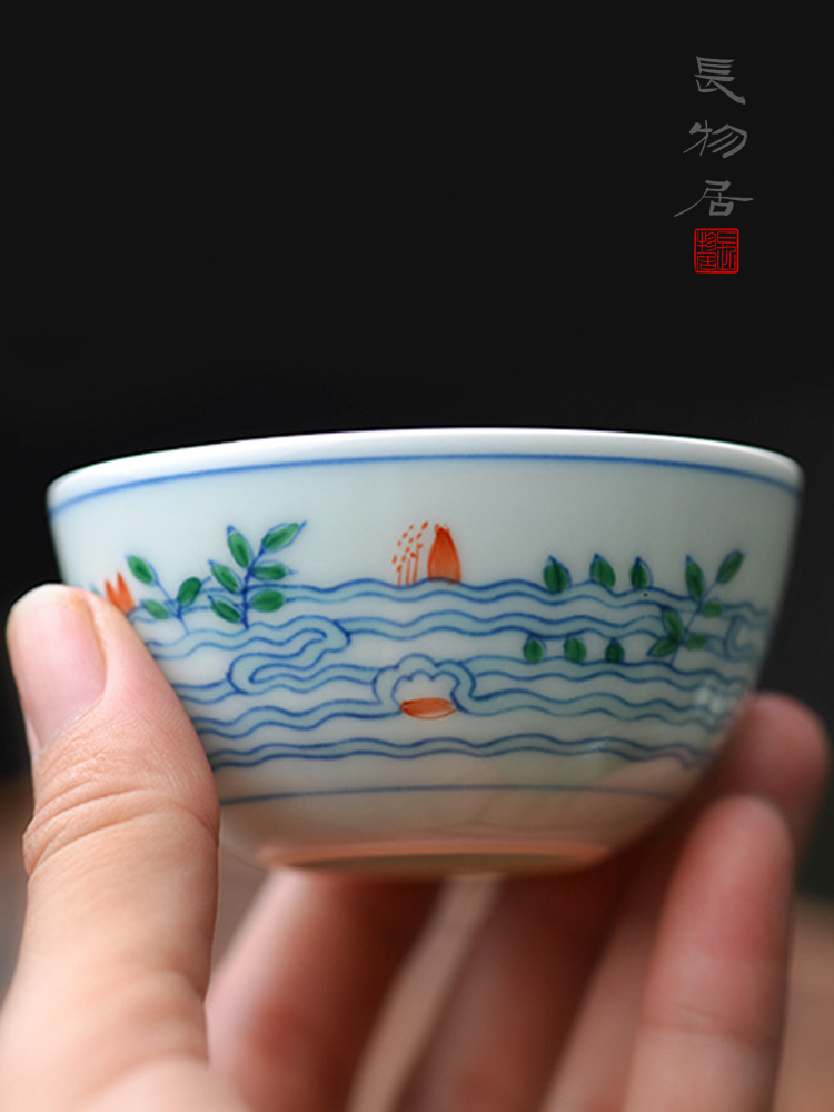 Offered home - cooked in yongzheng hand - made color bucket small glass sample tea cup cup jingdezhen manual archaize ceramic tea set