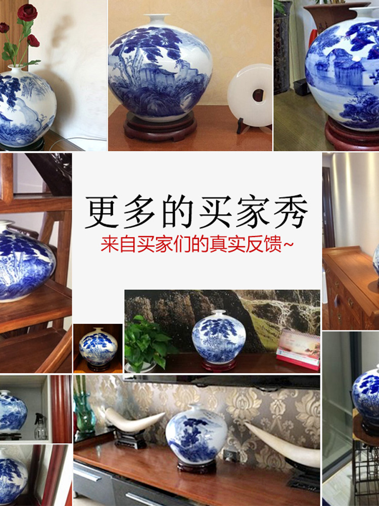 Jingdezhen ceramics furnishing articles new Chinese blue and white porcelain vase flower arranging home sitting room wedding decoration