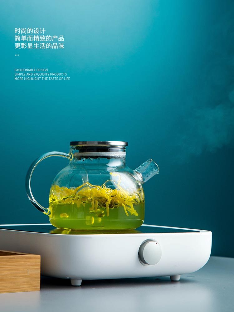 Glass tea set kung fu tea cups office transparent contracted and I high temperature resistant black tea tea teapot household