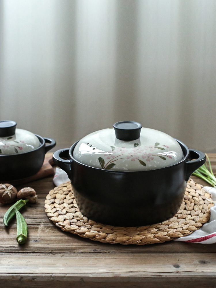 Sichuan in Japanese cherry blossom put high - temperature ceramic snow simmering saucepan consisting pan stone bowl casserole GJ - 22