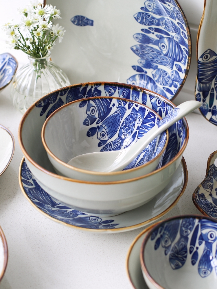 House kawashima diving Japanese ceramics tableware single tall bowl bowl dish rainbow such as bowl bowl household creative move