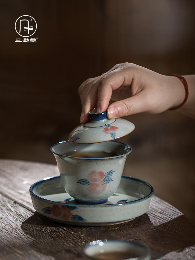 The three frequently ceramic blue and white porcelain clay glaze suit master cup of water to wash to jingdezhen tea cups tea POTS