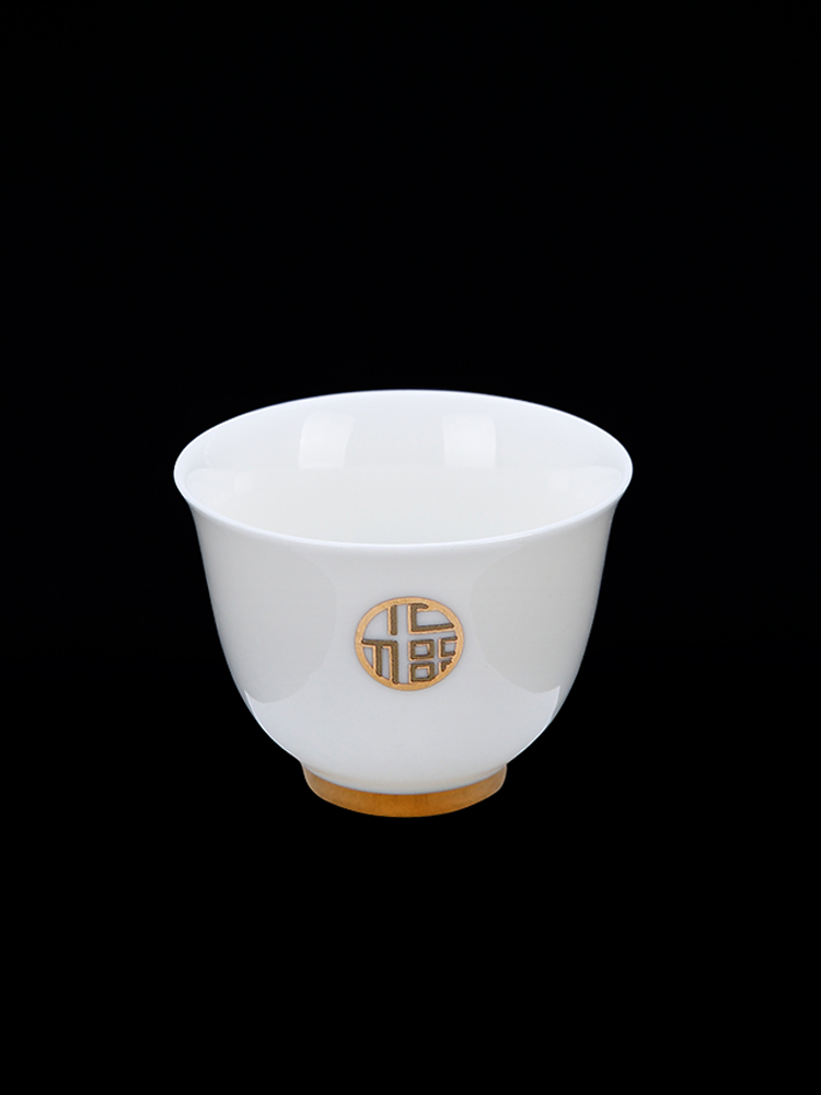 Jingdezhen ceramic paint master cup single CPU suet jade white porcelain tea cups kung fu tea cups. A single
