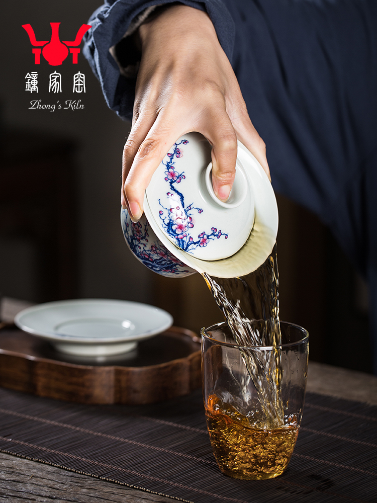 Clock at jingdezhen up tureen single tureen tea cups set three tureen single is not large