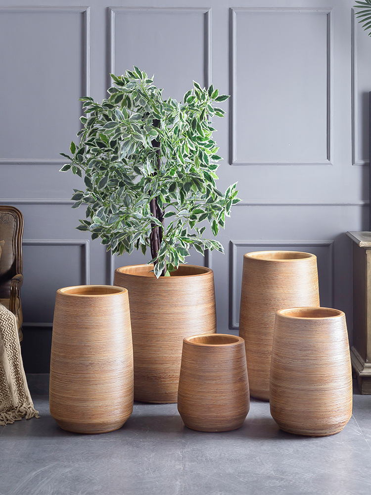 The Nordic idea flowerpot I and contracted vases, ceramic green plant hydroponic flower implement of large diameter cylinder indoor plant decoration