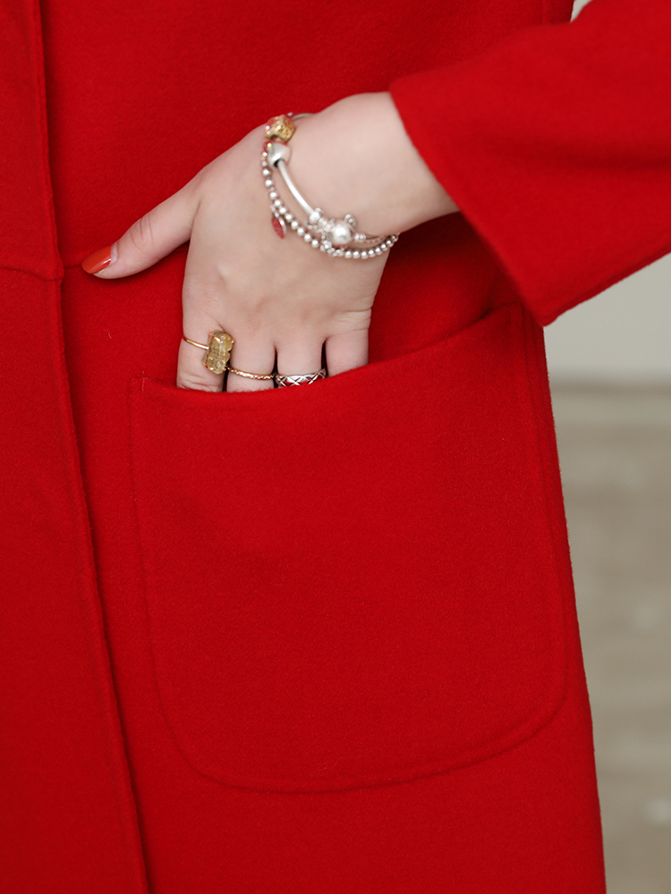 100% of the 2020 new double-sided wool coat female doll long high-end cultivate one's morality will show cashmere coat season