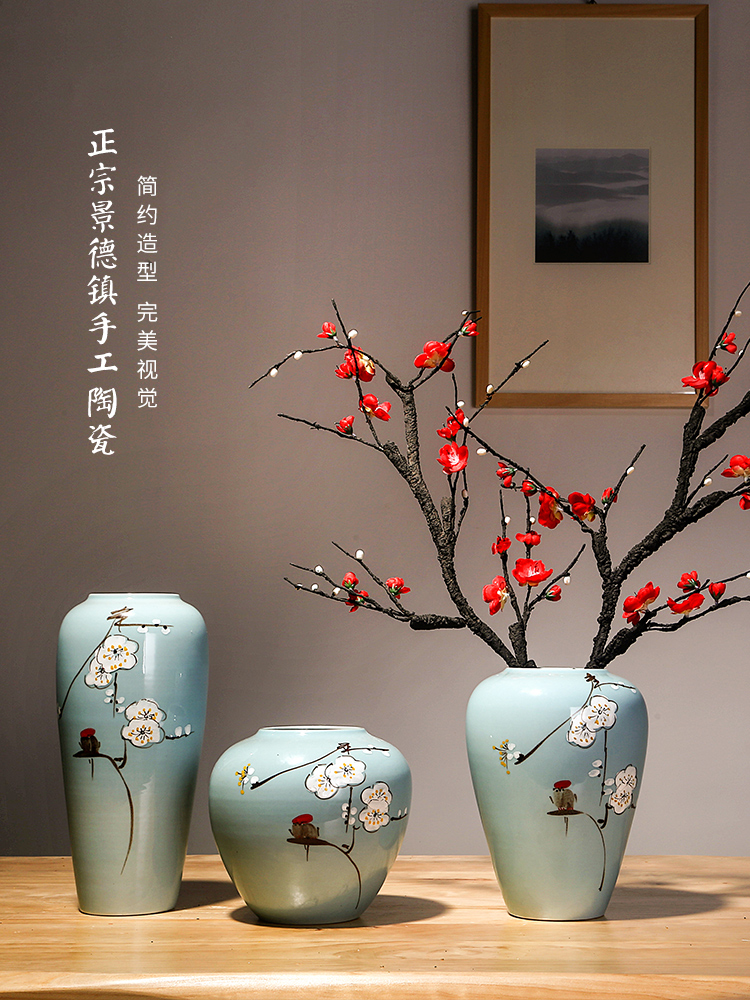 Jingdezhen ceramics simulation dried flower vases, new Chinese style household act the role ofing is tasted, the sitting room porch flower adornment furnishing articles