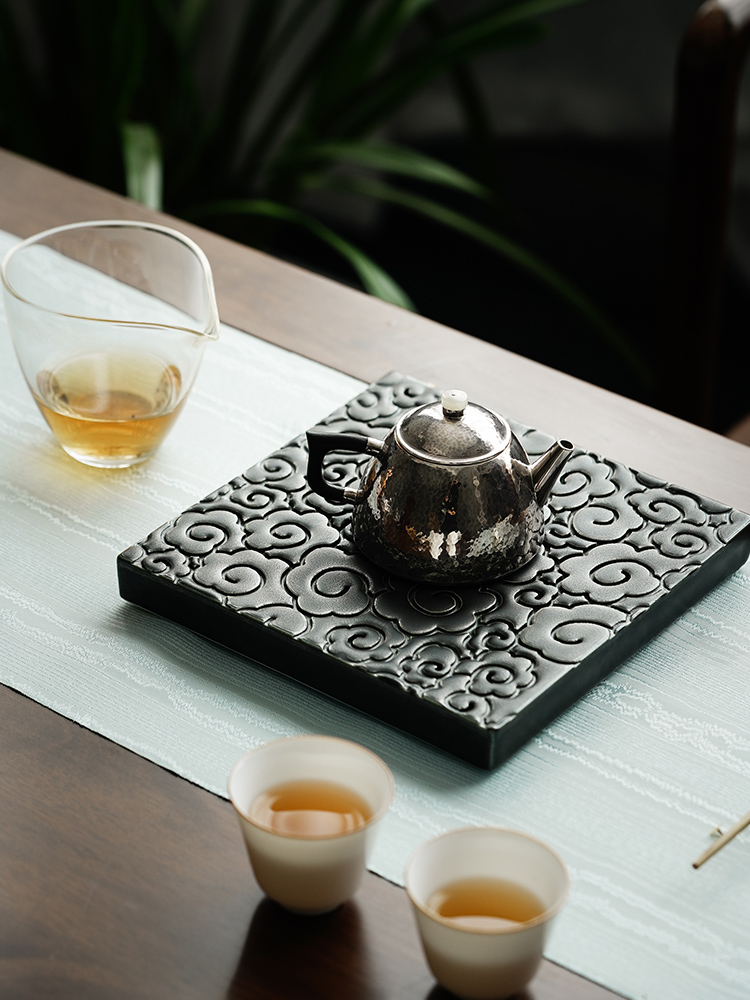 Cloud contracted household xiangyun ceramic tea tray amphibious operation dry small pot of water storage type bearing plate of tea saucer