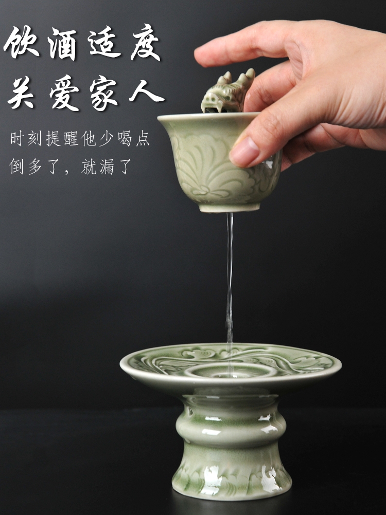 Yao state fair porcelain cup greedy cup back pot of wine glass ceramic creative hip classic Chinese style household gifts