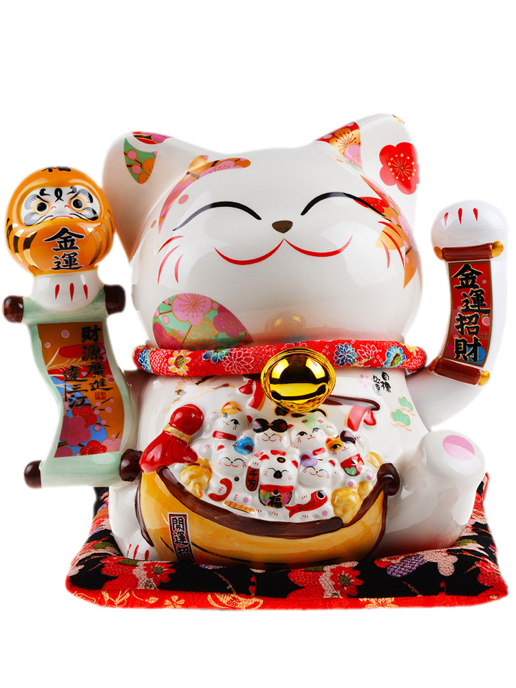 Stone workshop Japanese plutus cat furnishing articles large ceramic electric wave wave cat cat shops the opened the gift