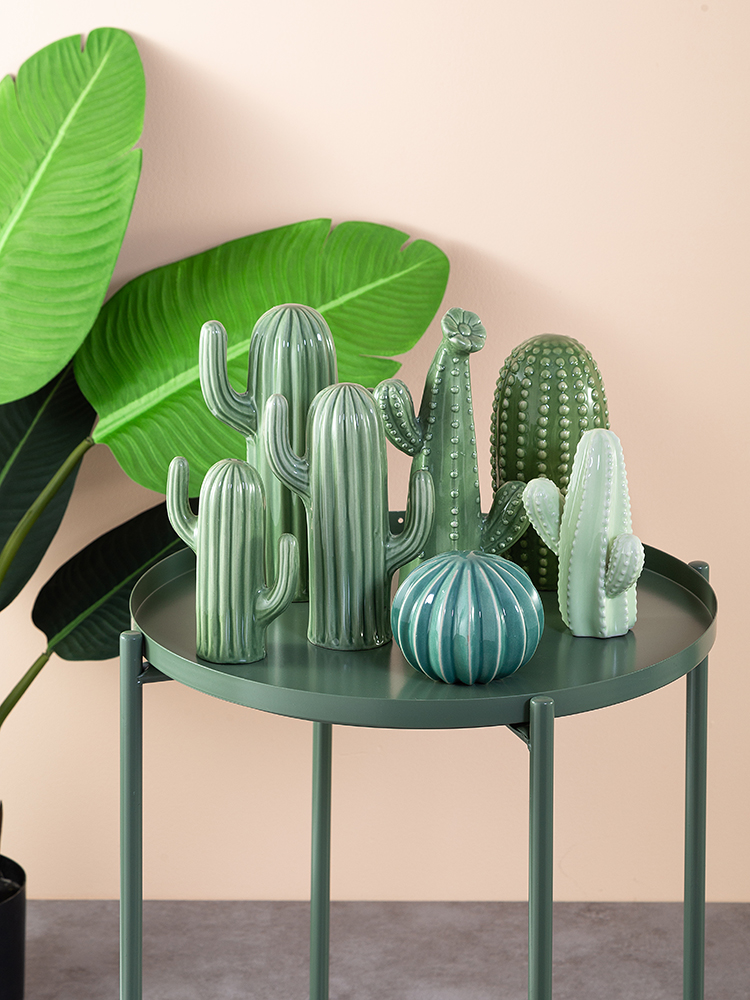 Boreal Europe style simulation cactus props ceramic household small place wine sitting room adornment ornament fairy column