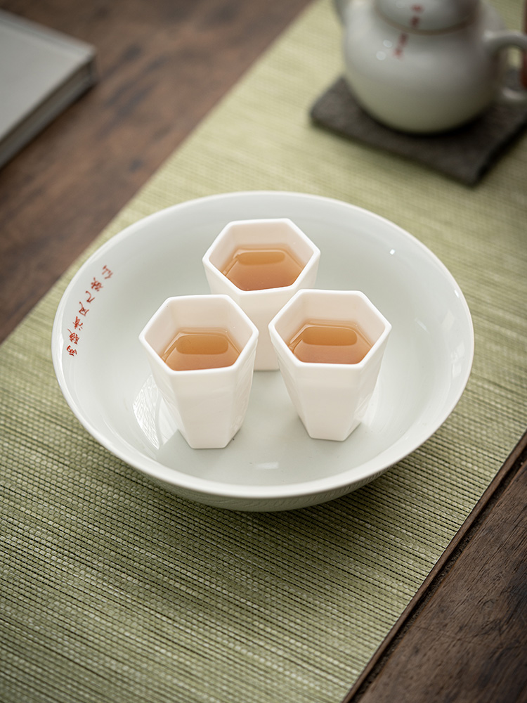 The Self - "appropriate content manually jade porcelain teacup hexagonal masters cup thin foetus kung fu tea sets a single cup sample tea cup