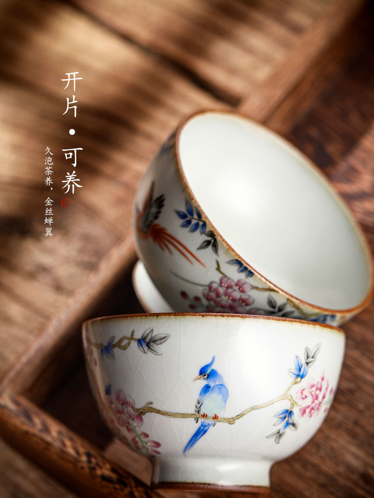 Jingdezhen hand - made master cup checking ceramic cups sample tea cup your up painting of flowers and high - end household utensils for cup