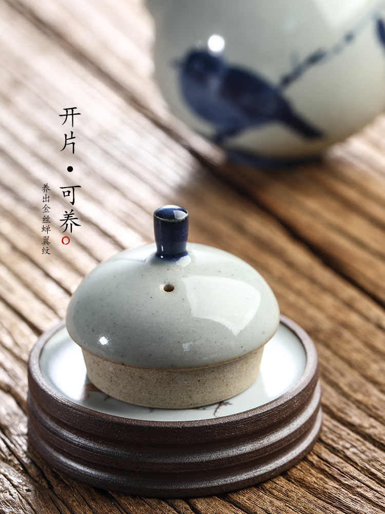 Jingdezhen your up hand - made cover rear cover to pure manual open image cup mat are it ceramic tea tea accessories