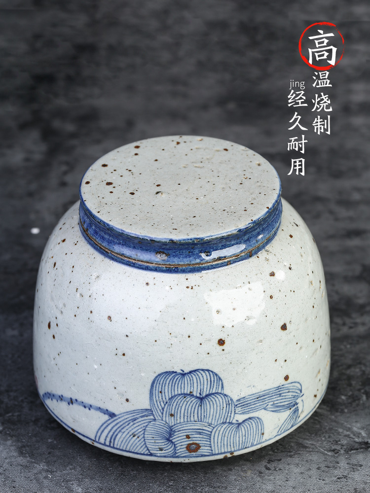 Jingdezhen coarse pottery hand - made lotus creative deposit caddy fixings put pu 'er tea storage tanks receive a box of tea set
