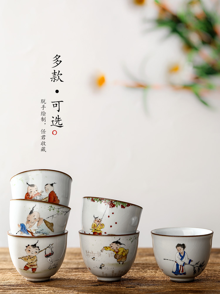 Pure manual your up CPU master cup of jingdezhen kung fu tea set sample tea cup single CPU hand - made tong qu ceramic bowl