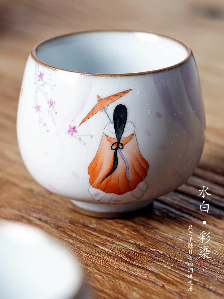 Jingdezhen ceramic sample tea cup master cup single cup "women 's singles - drawn on a ancientry kunfu tea cups your up with pure manual