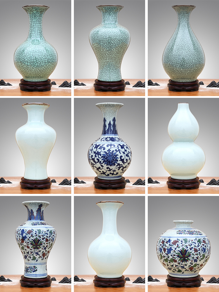 Jingdezhen ceramic vase furnishing articles is Chinese style of the ancients up sitting room home decoration flower arrangement craft bottles