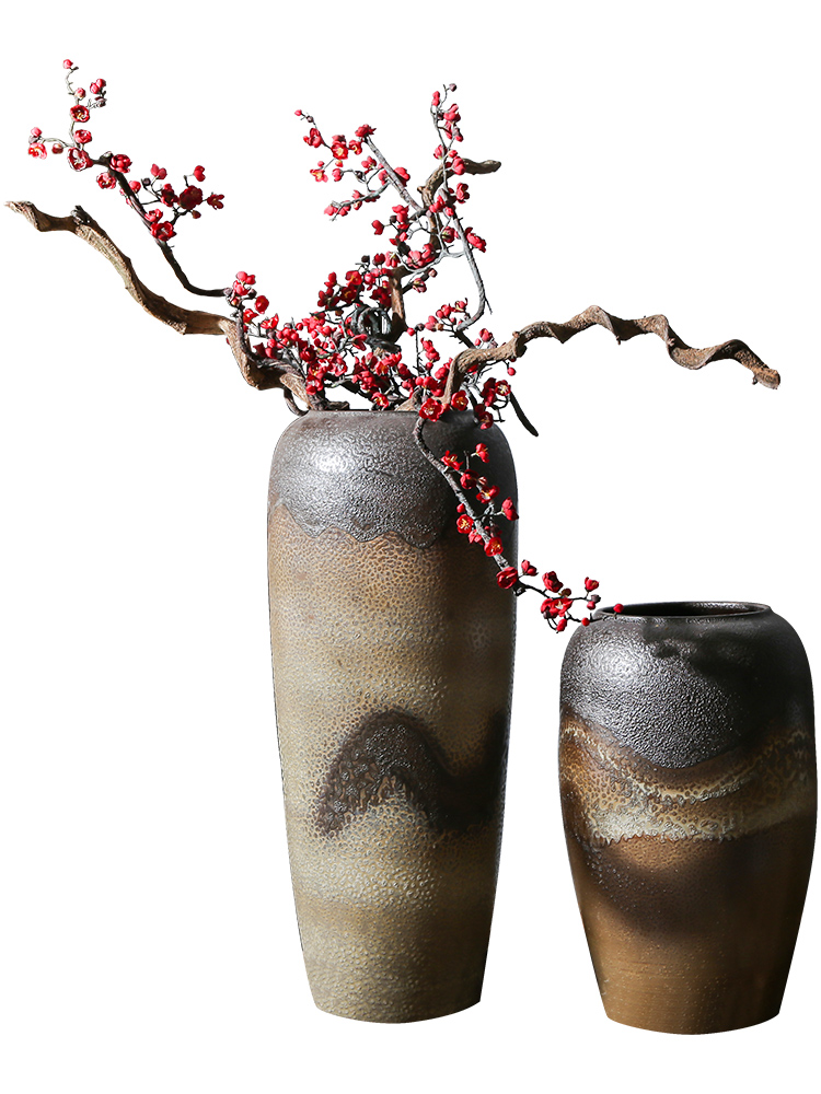 New Chinese style restoring ancient ways is coarse TaoHua device between example flower company in the hotel lobby sitting room club ceramic vase furnishing articles