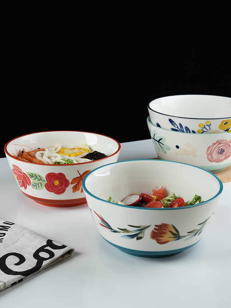 Under the four seasons of ceramic glaze color tableware home eat rice bowl of rice bowl salad bowl of soup bowl with rainbow such as bowl hat to bowl