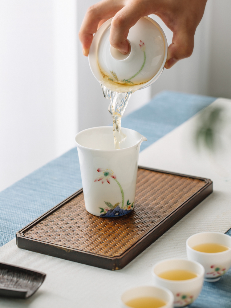 Jingdezhen ceramic tureen flagship store tea sets hand - made single cup home tea tea tea gifts