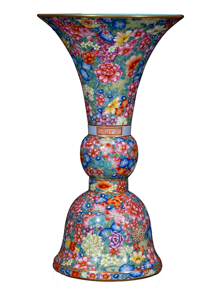 Jia lage jingdezhen ceramic vase YangShiQi up qianlong pastel flower flower vase with Chinese porcelain furnishing articles