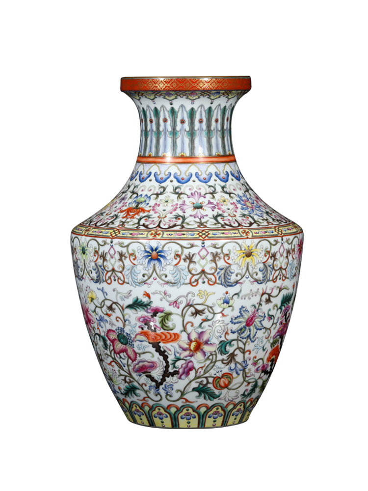 Jia lage jingdezhen porcelain furnishing articles YangShiQi hand - made the qing qianlong ocean color rui zhi, the zen lines and vase