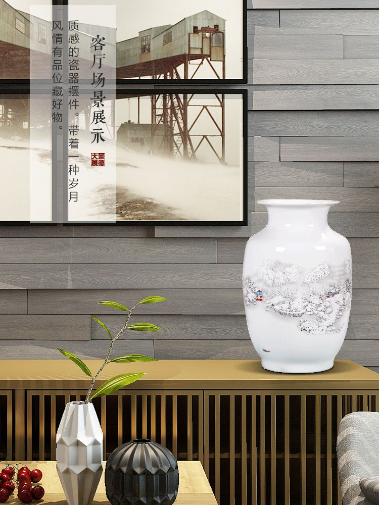 Large white vase furnishing articles wine accessories lucky bamboo vase water raise contracted flower arranging, jingdezhen ceramics