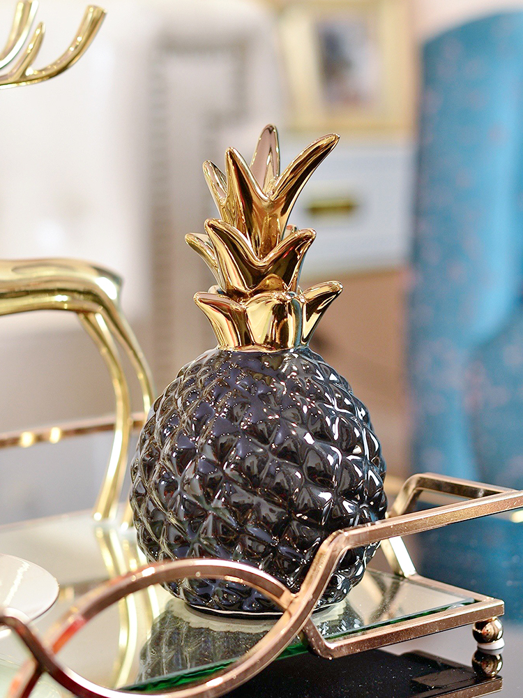 Light pineapple key-2 luxury furnishing articles contracted and I ceramic household act the role ofing is tasted creative wine desktop sitting room adornment small ornament