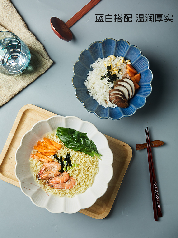 Japanese ramen rainbow such to use ceramics single eat noodles bowl of soup bowl hat to bowl of salad bowl household utensils