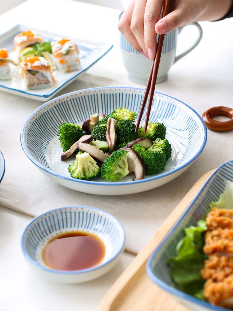 Sichuan in the fishing Japanese - style tableware bowl dish individual creative move of household ceramic bowl rainbow such as bowl bowl of my ears