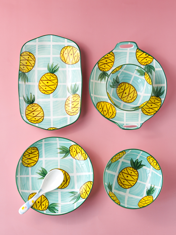 In northern sichuan ceramic dishes creative 0 eat bowl salad bowl such as bowl can be the tableware of household microwave oven