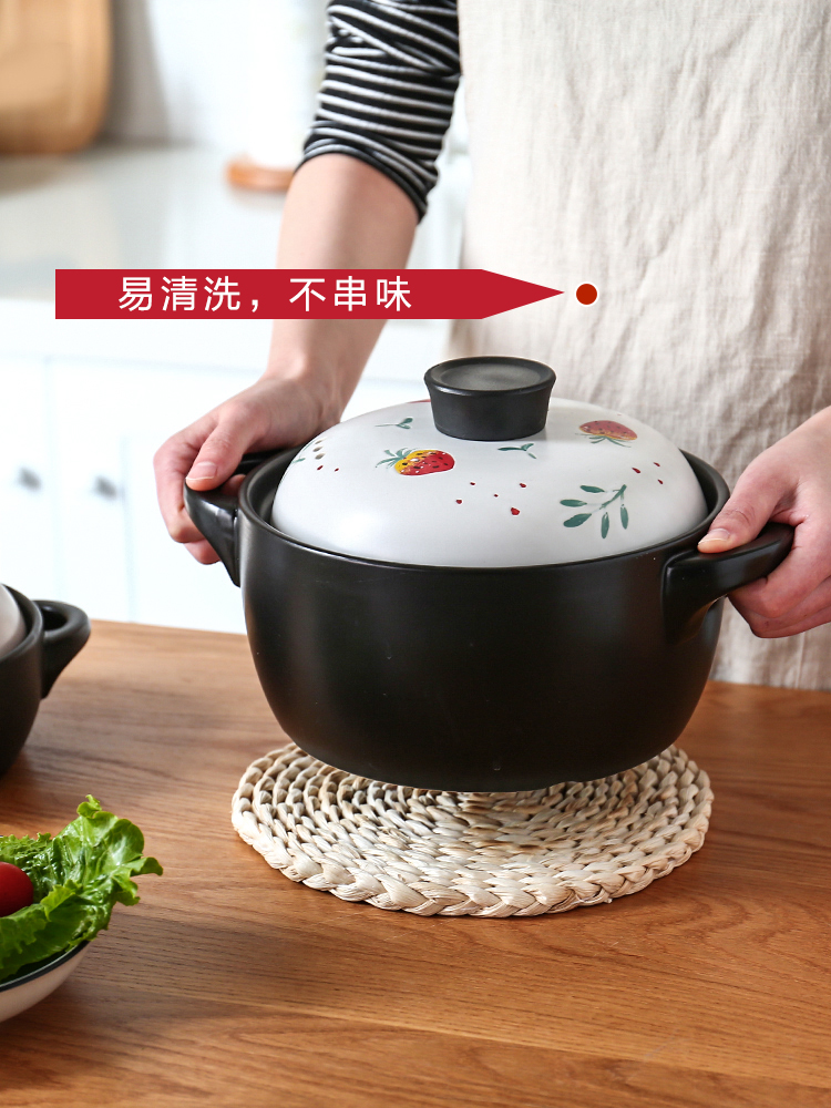 Sichuan in a creative and lovely strawberry casserole stew soup household gas gas buner for high temperature resistant ceramic pot