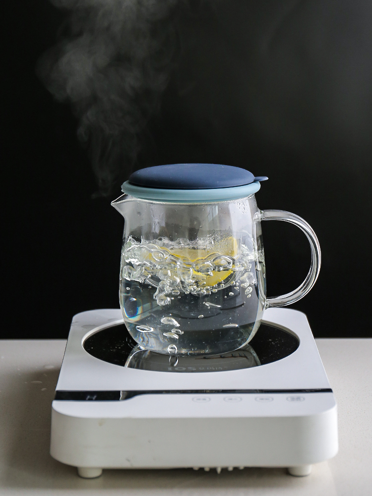 Island house in domestic high temperature resistant glass teapot tea single pot electricity TaoLu boiled flower pot heat - resisting filtering small tea set