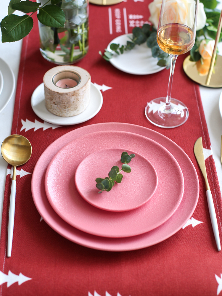 Sichuan island house ins creative marca dragon color ceramic tableware plate household steak dish dish dish food dish breakfast tray
